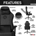 Techni Sport TSF65C Fabric Memory Foam Gaming Chair caster-black-office-spot