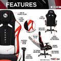 Techni Sport TSF72 Echo Gaming Chair Black with Red & caster-polyurethane-black-office-spot