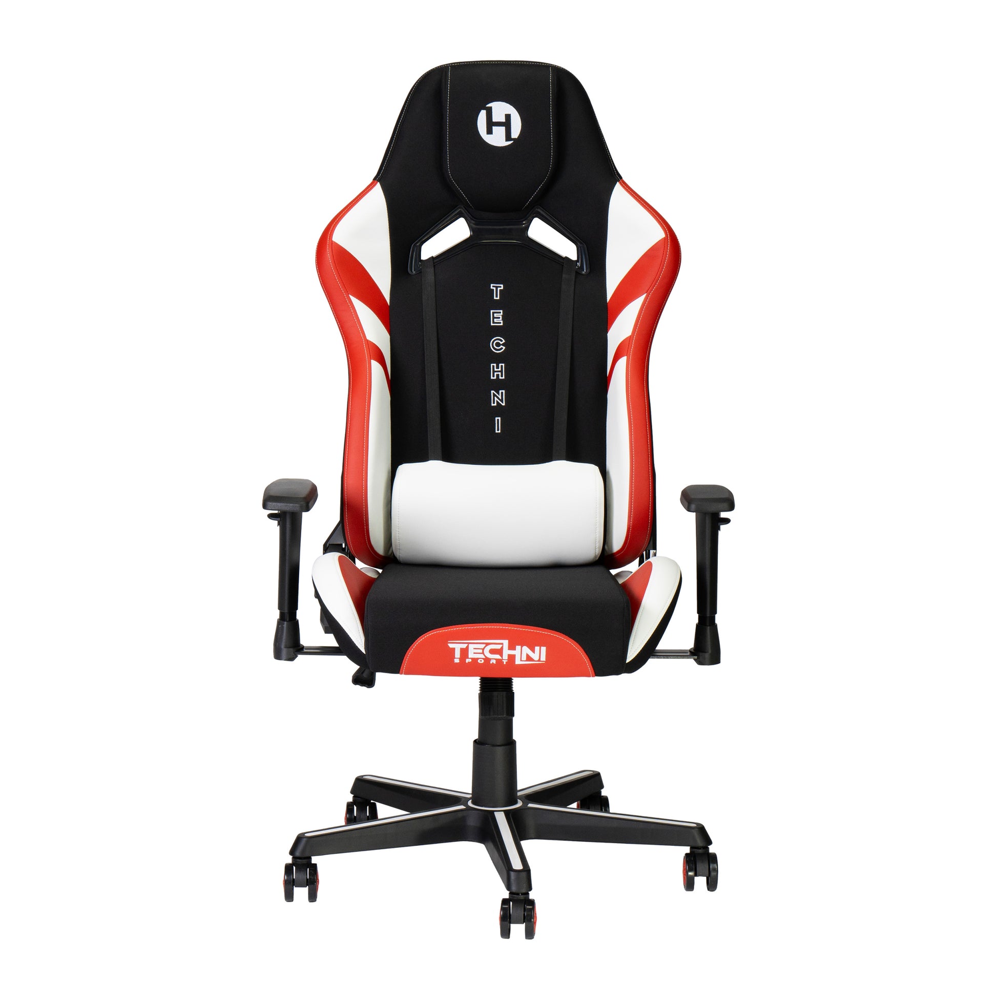 Techni Sport TSF72 Echo Gaming Chair Black with Red & caster-polyurethane-black-office-spot