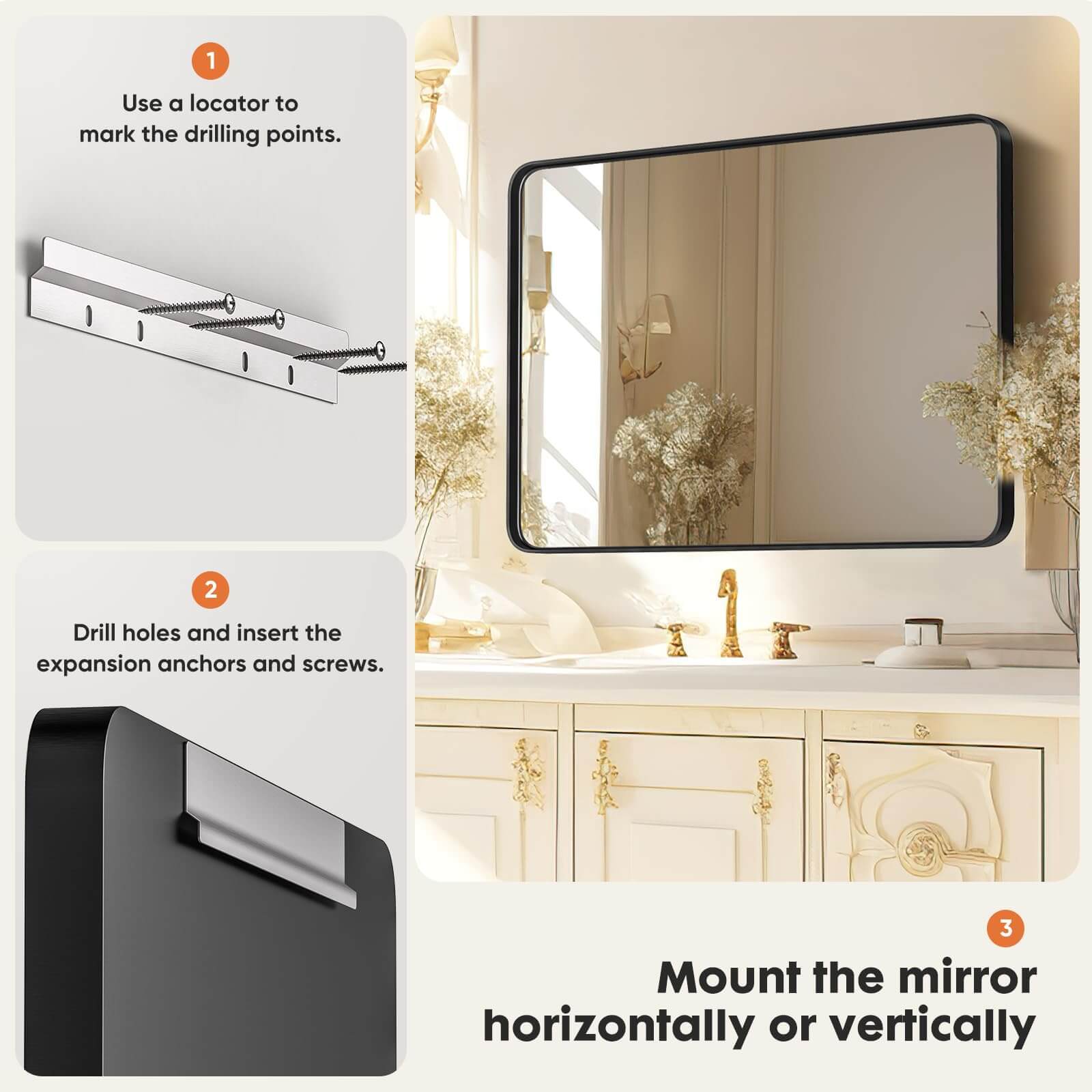 Bathroom Mirror Vanity Mirror For Wall,Aluminum