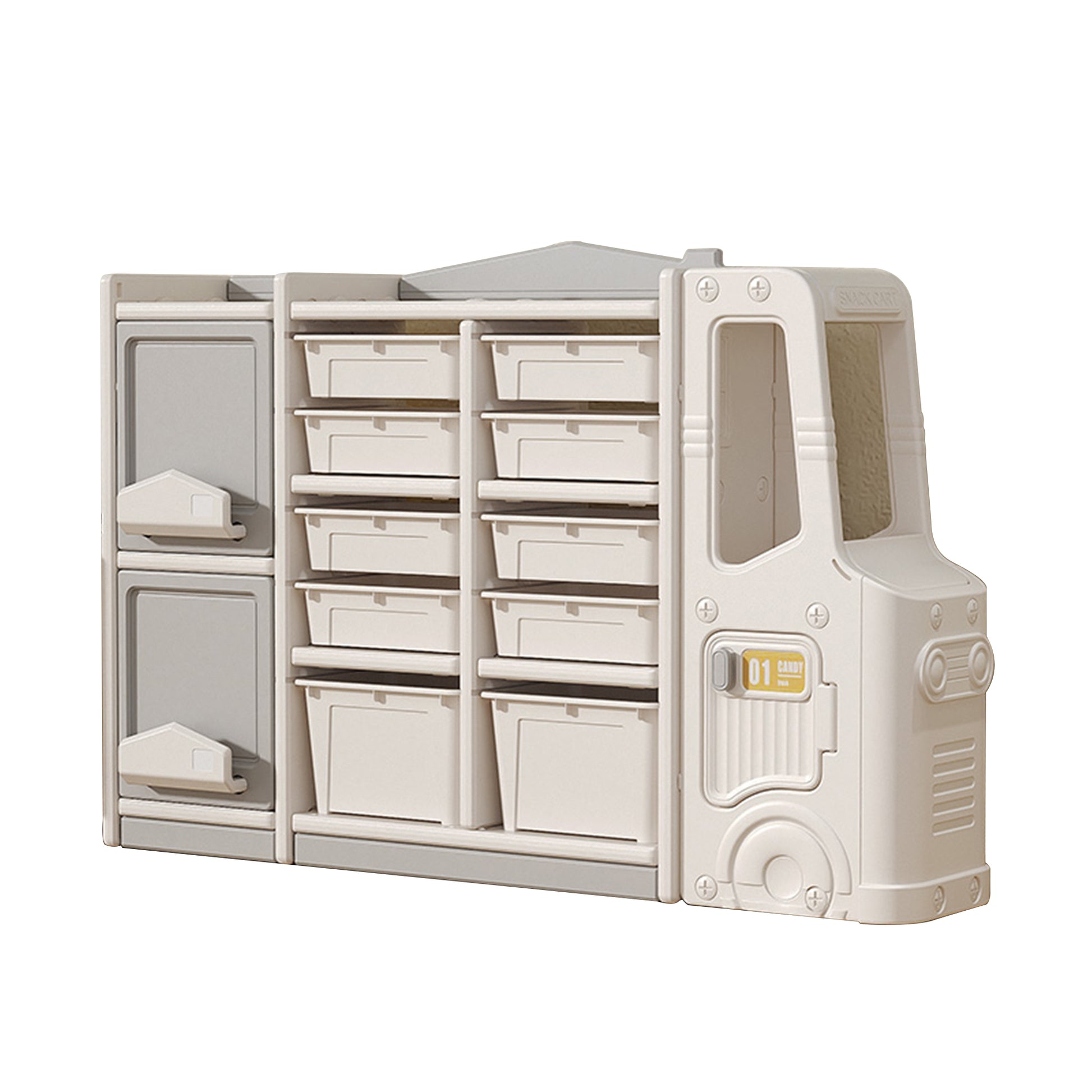 Children'S Toy Storage Cabinets - Grey Hdpe