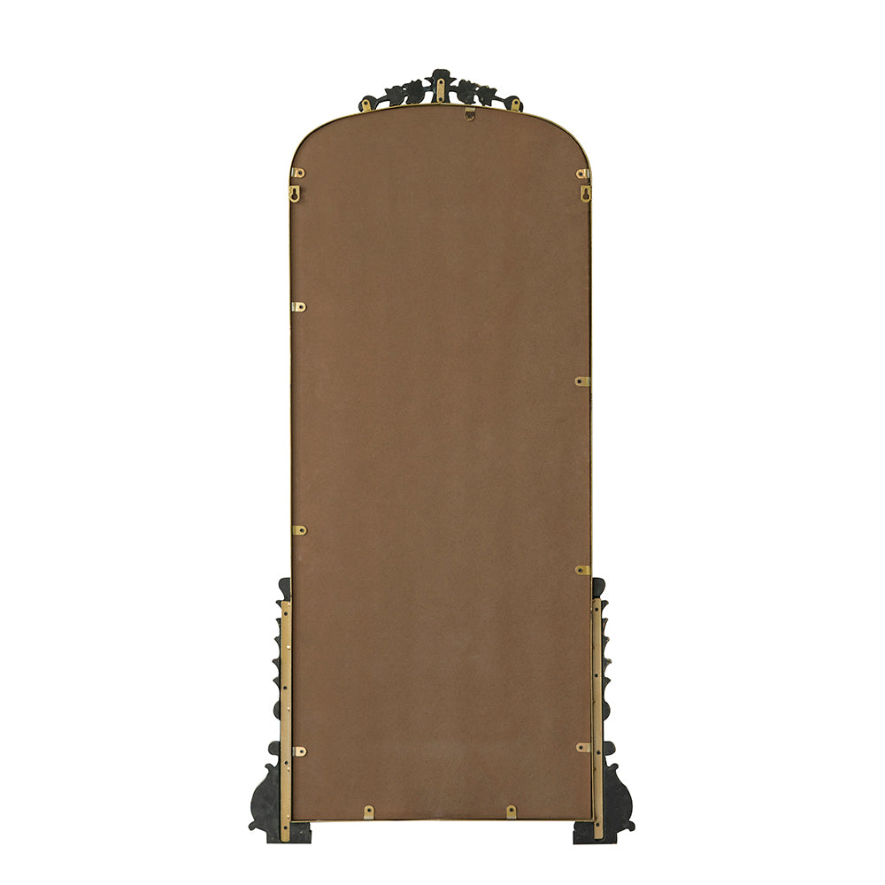 24" X 48.5" Antique Gold Arched Mirror With Metal