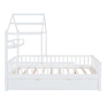 Wooden Full Size House Bed With Twin Size