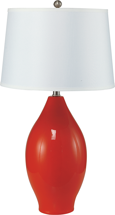 28"h Red Lemon Shape Ceramic Table Lamp