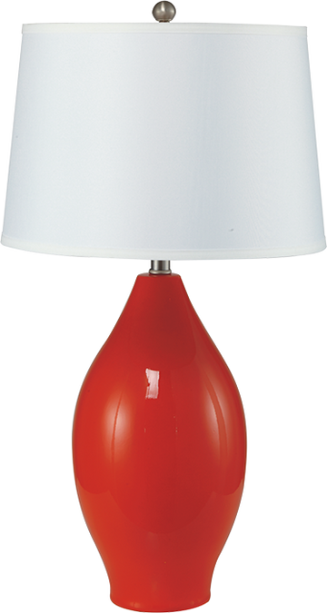 28"h Red Lemon Shape Ceramic Table Lamp