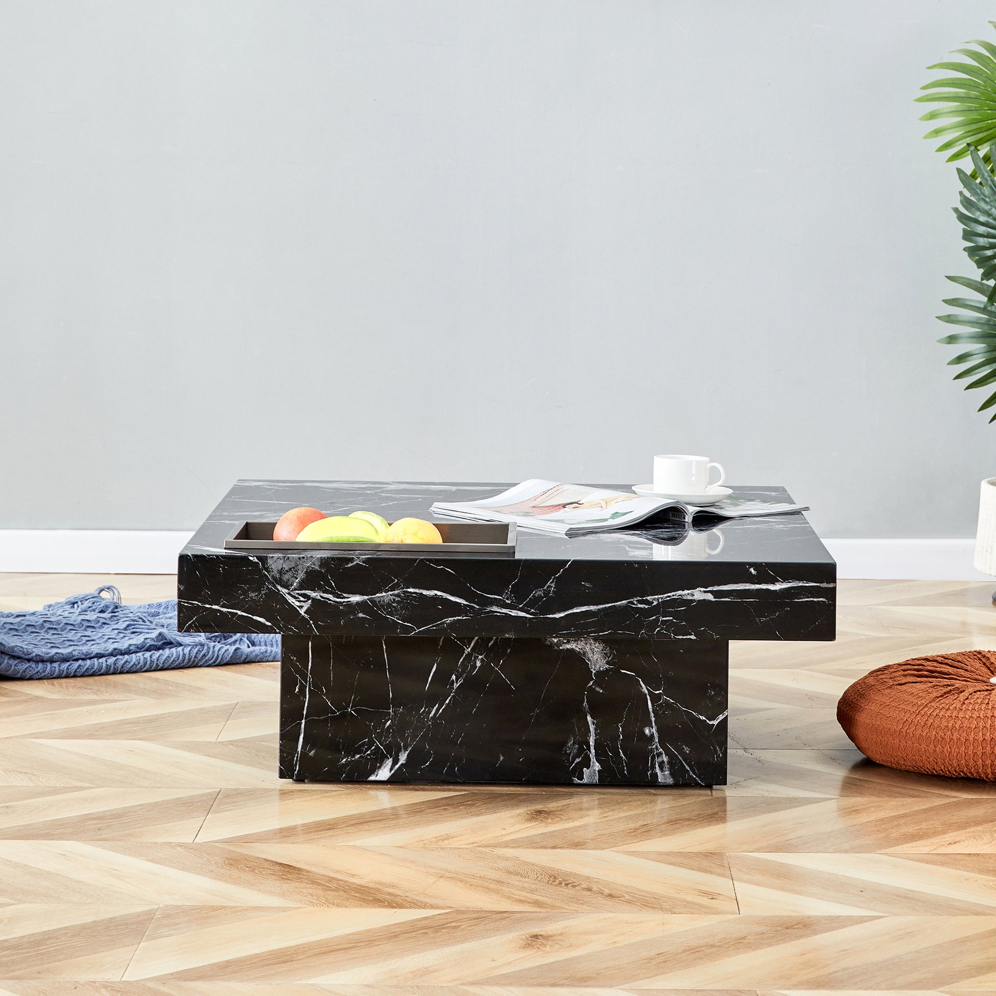 A modern and practical coffee table made of MDF black-mdf