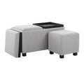 Marlo Dlx Nesting 3 Piece Tray Ottoman Set in