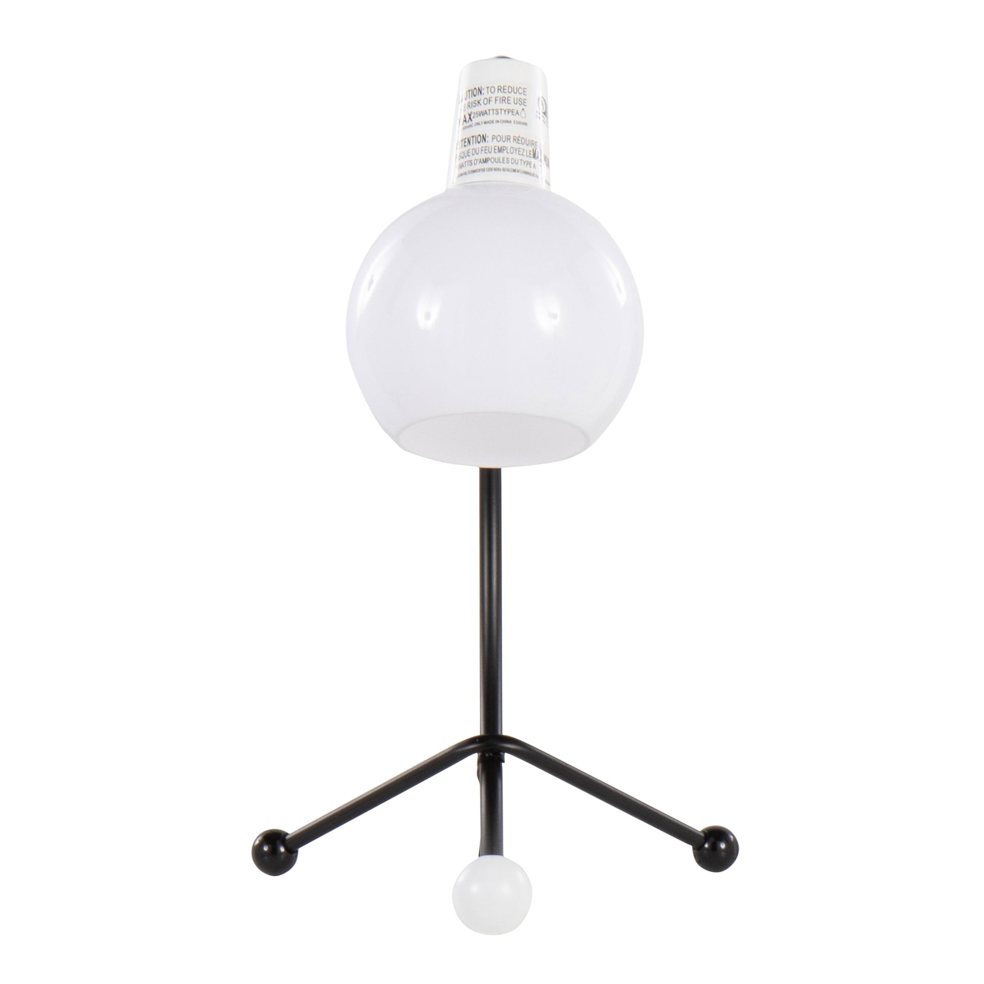 Eileen Contemporary Task Lamp in Black Metal and White black-metal