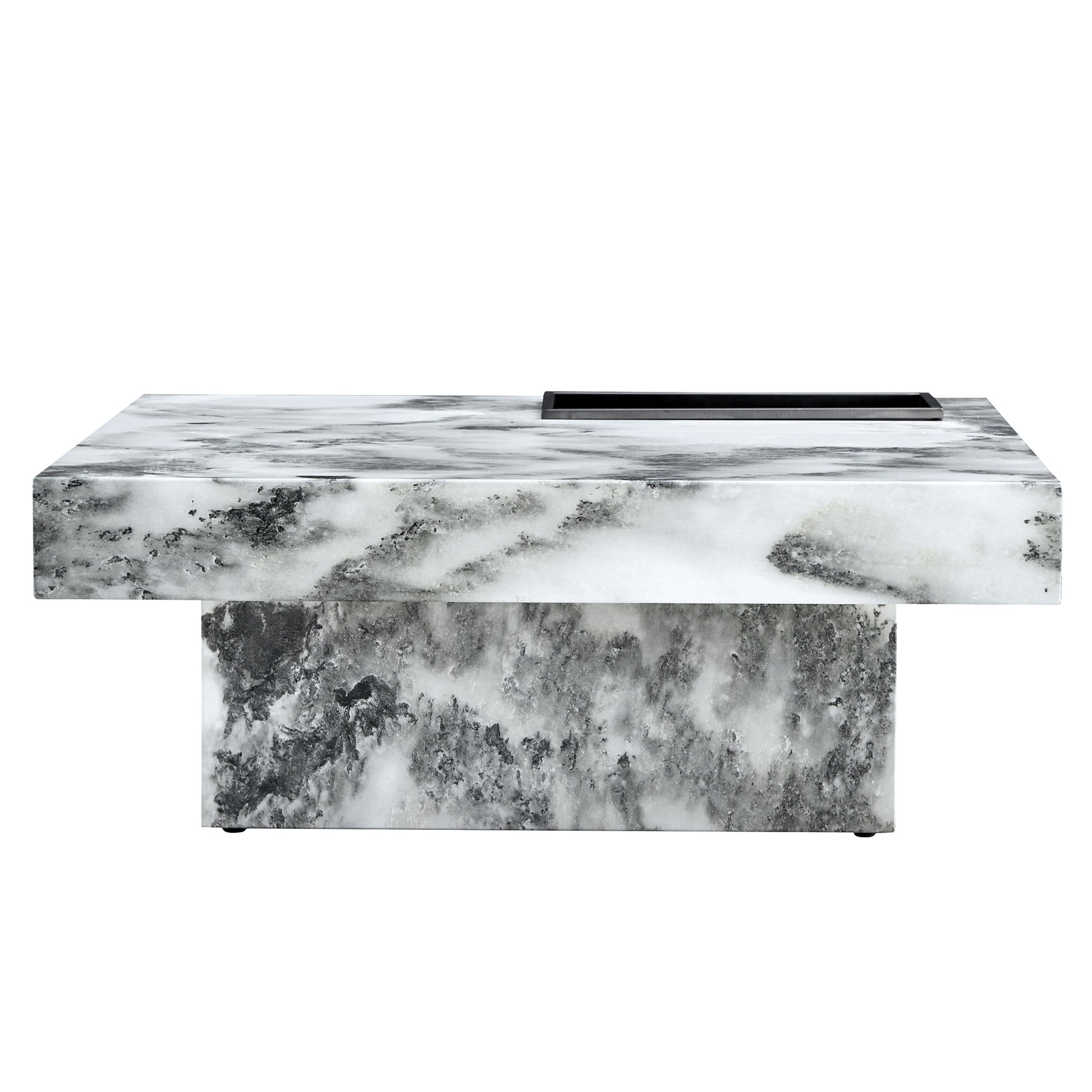 A modern and practical coffee table, black and white white-mdf