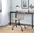 Riley Farmhouse Adjustable Office Chair in Black white washed-wood