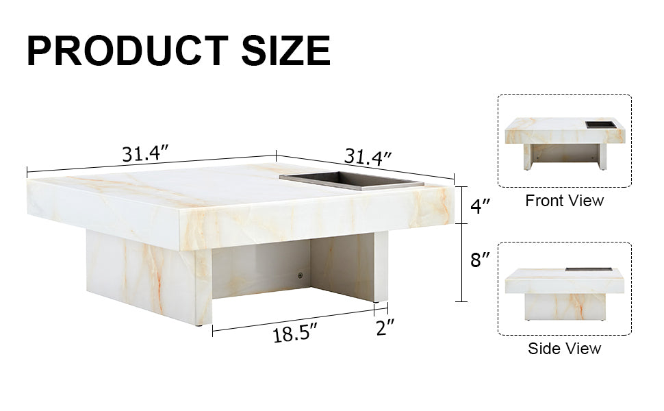 A modern and practical coffee table with imitation white-mdf