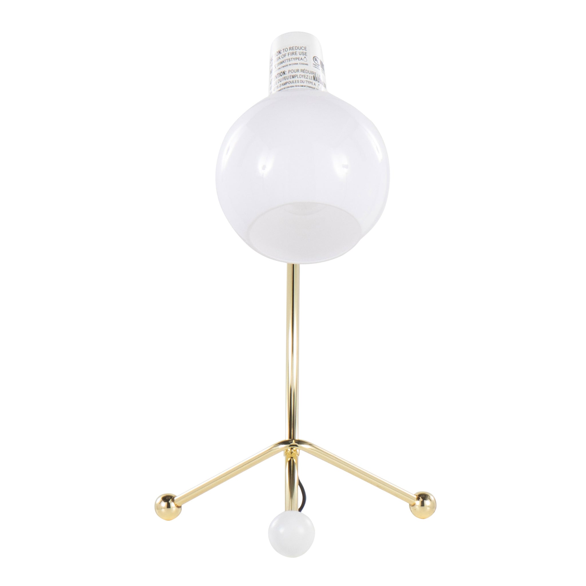 Eileen Contemporary Task Lamp in Gold Metal and White gold-metal