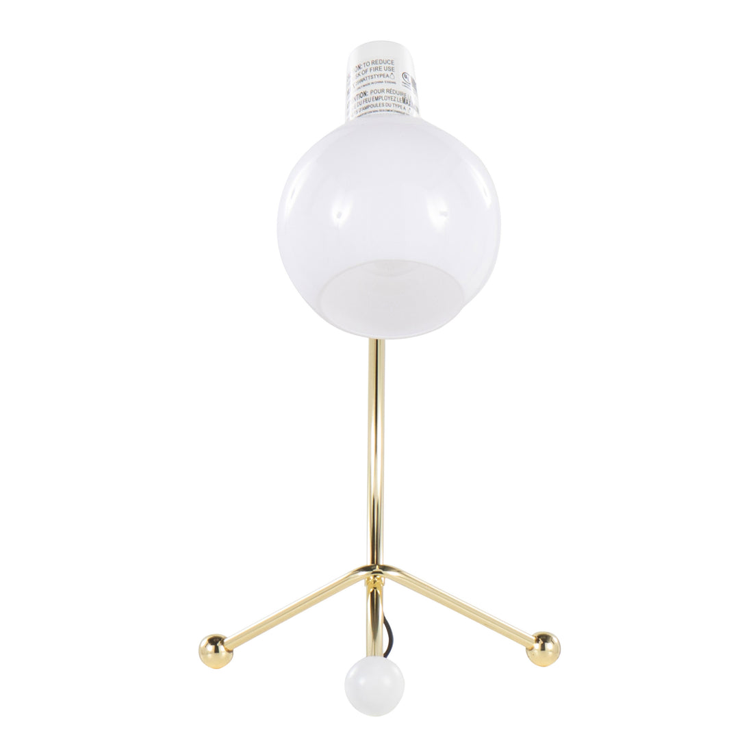 Eileen Contemporary Task Lamp in Gold Metal and White gold-metal