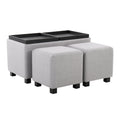 Marlo Dlx Nesting 3 Piece Tray Ottoman Set in