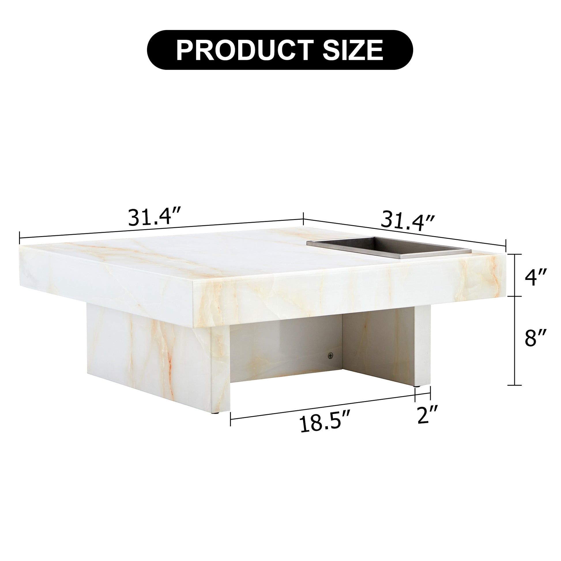 A modern and practical coffee table with imitation white-mdf