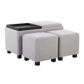 Marlo Dlx Nesting 3 Piece Tray Ottoman Set in