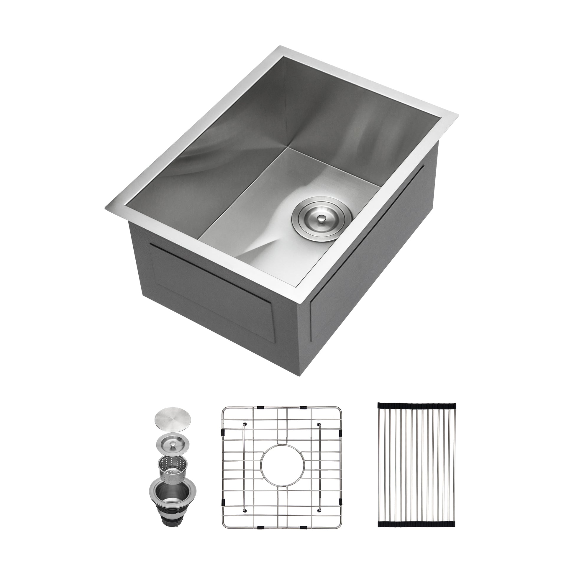 14 Inch Undermount Sink 14"x18"x9" Undermount brushed nickel-stainless steel