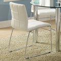 White Color Leatherette 2pcs Dining Chairs Chrome white-dining room-contemporary-modern-side