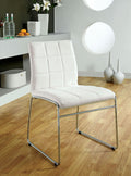 White Color Leatherette 2pcs Dining Chairs Chrome white-dining room-contemporary-modern-side