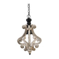 Farmhouse Chandeliar, Distressed White Pendant