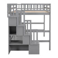 Full Size Loft Bed With Built In Desk,