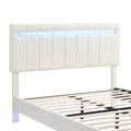 Queen Size Floating Bed Frame With Led Lights And