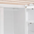 Double Twin Loft Beds with Wardrobes and Staircase white-solid wood+mdf