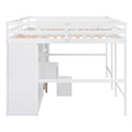 Double Twin Loft Beds with Wardrobes and Staircase white-solid wood+mdf