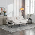 Cream Convertible Folding Modern sofa Bed white-wood-primary living space-light duty-pine-2