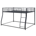 Metal Floor Bunk Bed, Full XL over Queen, Black black-metal