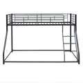 Metal Floor Bunk Bed, Twin XL over Queen, Black black-metal