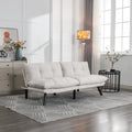 Cream Convertible Folding Modern sofa Bed white-wood-primary living space-light duty-pine-2