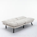 Cream Convertible Folding Modern sofa Bed white-wood-primary living space-light duty-pine-2