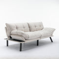 Cream Convertible Folding Modern sofa Bed white-wood-primary living space-light duty-pine-2