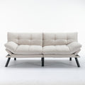 Cream Convertible Folding Modern sofa Bed white-wood-primary living space-light duty-pine-2