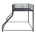 Metal Floor Bunk Bed, Twin XL over Queen, Black black-metal