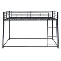 Metal Floor Bunk Bed, Full XL over Queen, Black black-metal