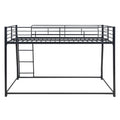 Metal Floor Bunk Bed, Full XL over Queen, Black black-metal