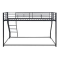 Metal Floor Bunk Bed, Twin XL over Queen, Black black-metal