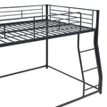 Metal Floor Bunk Bed, Full XL over Queen, Black black-metal