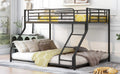 Metal Floor Bunk Bed, Twin XL over Queen, Black black-metal