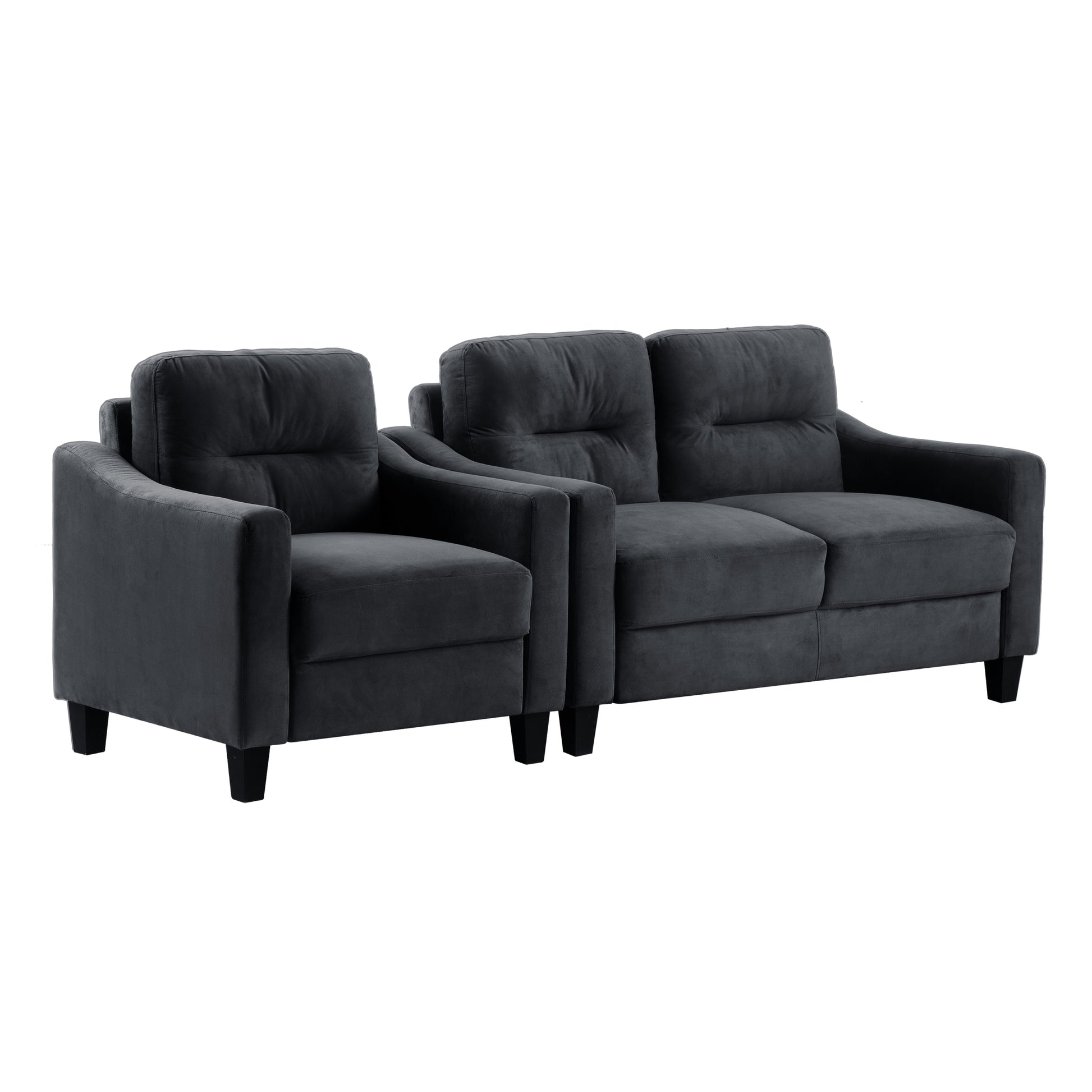 Couch Comfortable Sectional Couches and Sofas for black-velvet-2 seat