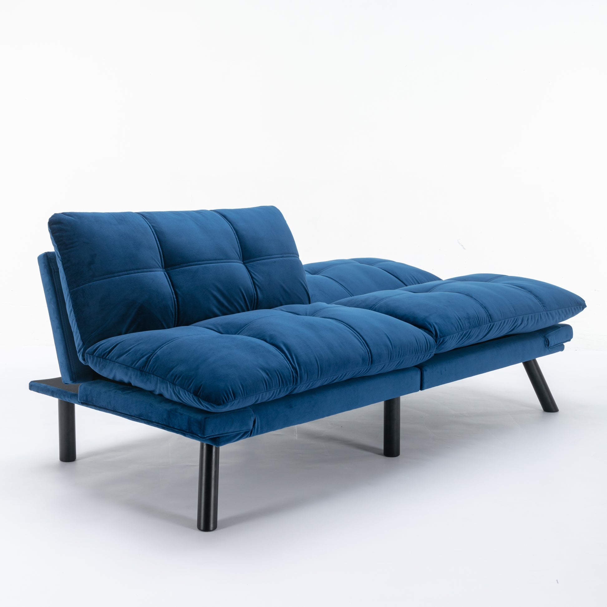 Navy Blue Convertible Folding Modern sofa Bed white-wood-primary living space-light duty-pine-2