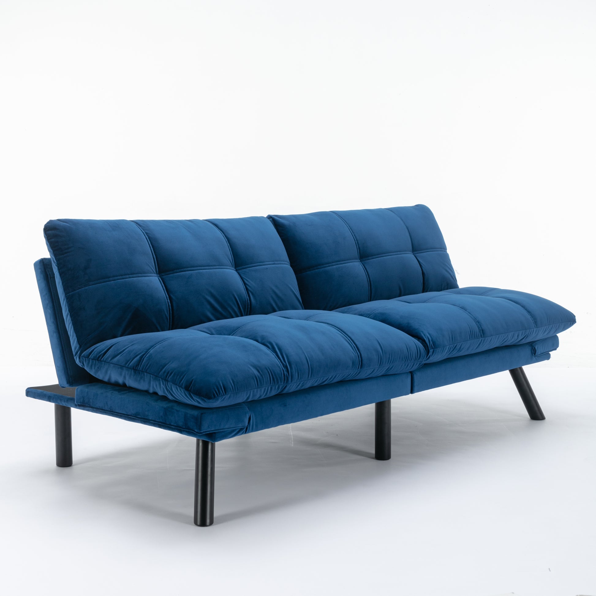 Navy Blue Convertible Folding Modern sofa Bed white-wood-primary living space-light duty-pine-2