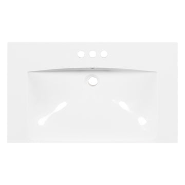 Sink Only 30" Bathroom vanity Resin white-resin