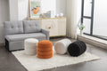 006 Soft Velvet Round Ottoman Footrest