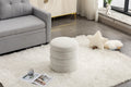 006 Soft Velvet Round Ottoman Footrest