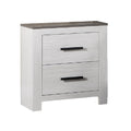 White Color 1pc Nightstand Paper veneer Bedroom white-2 drawers-bedroom-bedside