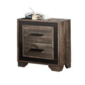 Oak Finish 1pc Nightstand Paper veneer Bedroom oak-2 drawers-bedroom-bedside