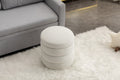 006 Soft Velvet Round Ottoman Footrest